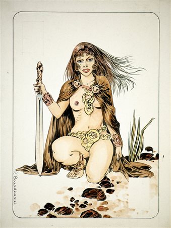 BONADIMANI ROBERTO (n. 1945) - Carta da gioco: Aniya l'amazzone per Le nuvole parlanti .