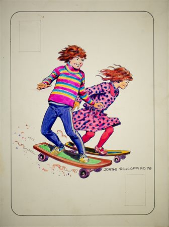 SCHIAFFINO JORGE ALBERTO - 2 DI PICCHE - CARTA DA GIOCO PER LE NUVOLE PARLANTI.