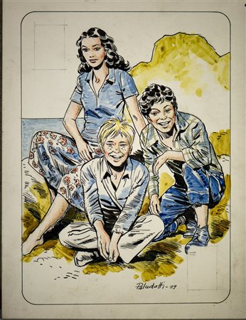 Paludetti Franco (1924 - 2008) - 3 DI QUADRI CARTA DA GIOCO PER LE NUVOLE PARLANTI.