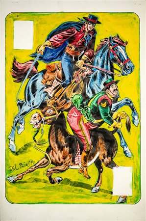 DEL PRINCIPE NICOLA (1927 - 2002) - 10 DI QUADRI - CARTA DA GIOCO PER LE NUVOLE PARLANTI.