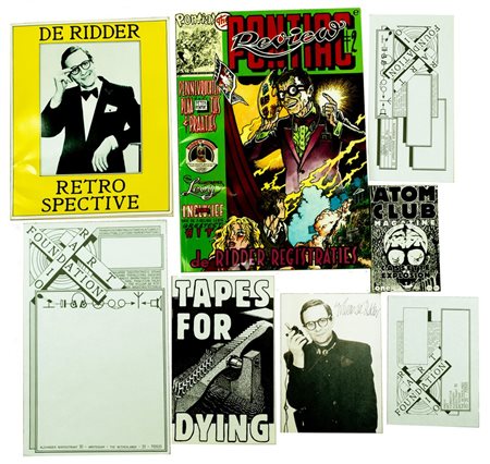 WILLELM DE RIDDER E PETER PONTIAC - Lotto composto da cartoline, riviste, inviti e grafiche.