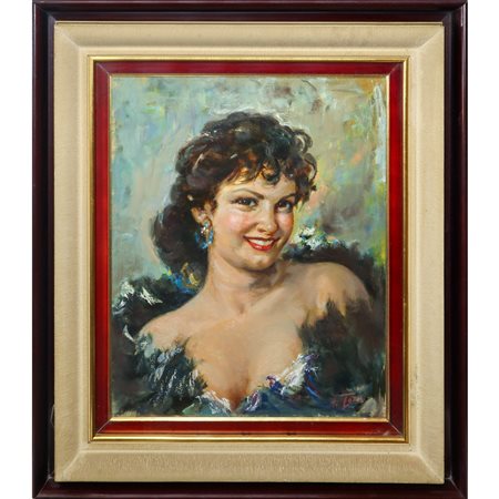 Attilio Toro (Napoli   1892 - Portici, NA 1982)  - Ritratto di donna