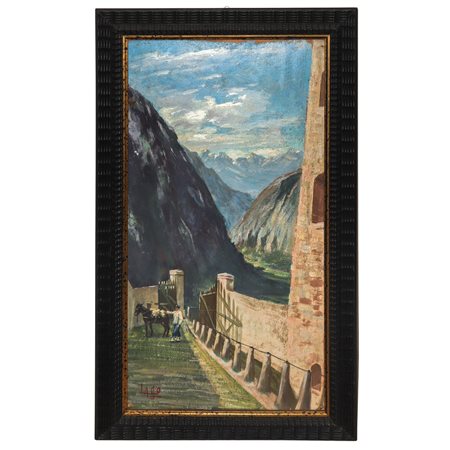 Militare con mulo, primi 20°  secolo