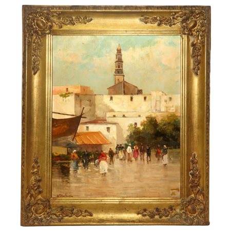 Scorcio urbano con campanile