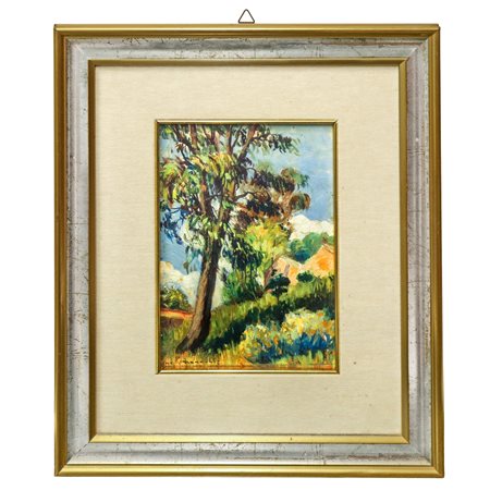 Pino  Romano (Caltagirone  1905 - 1978)  - Paesaggio di campagna