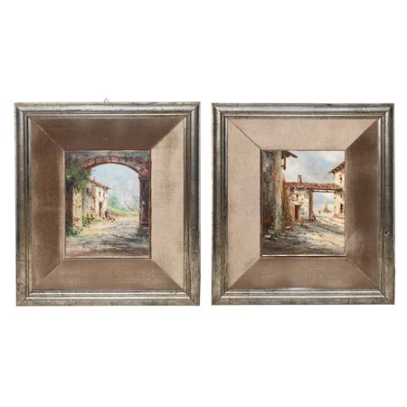 Anton Brioschi (Vienna 1855 - Vienna 1910)  - Coppia di paesaggi