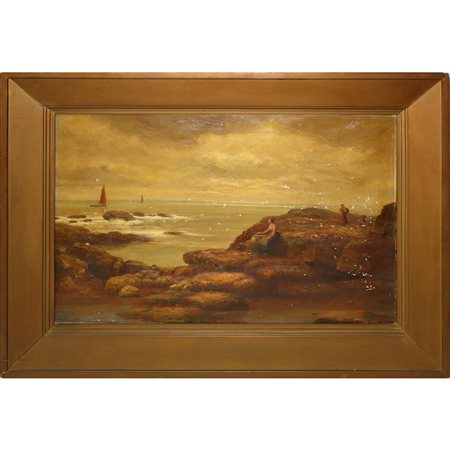 William Scott Myles (1850 - 1911)  - Marina con barche