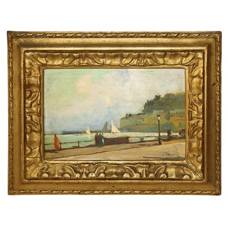 Giulio Francesco Petroni (1844 - 1923)  - Mare con personaggi