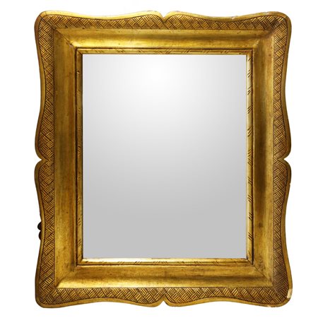 Specchiera in cornice a vassoio dorata