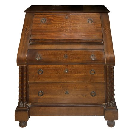 Piccola ribalta in legno di noce 