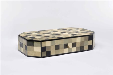 Hermes Paris: scatola ottagonale porta oggetti in legno rivestito da un...