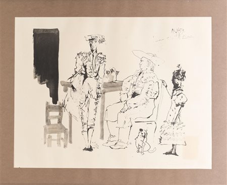 Pablo Picasso (Malaga 1881 – Mougins 1973), "Deux picadors et femme", 1959.
