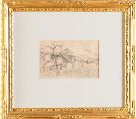 Giovanni Boldini (Ferrara 1842 – Parigi 1931), "Cavalli da sella al Bois".