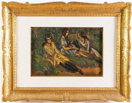 Lorenzo Viani (Viareggio 1882 - Lido di Ostia 1936), "Tre donne".
