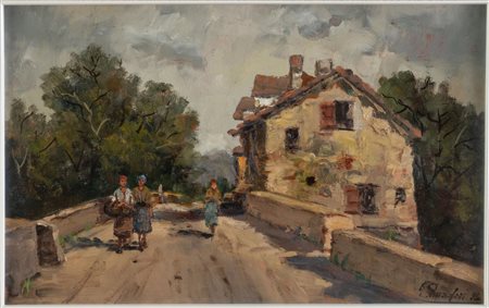 Giuliano Amadori (Bologna 1883 - 1972), "Strada per Porretta", 1934.