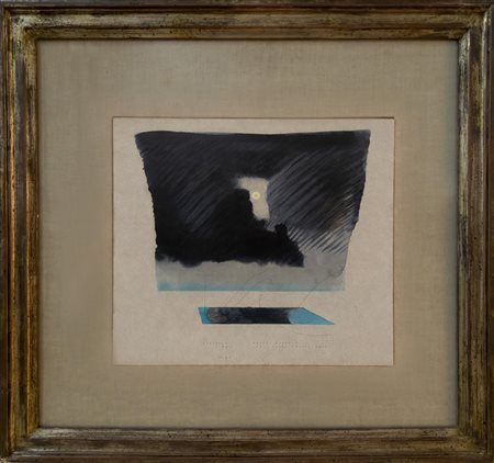 Pirro Cuniberti (Sala Bolognese 1923 - Bologna 2016), "Natura morta T con i segni inutili N.M.V.W", 1981.