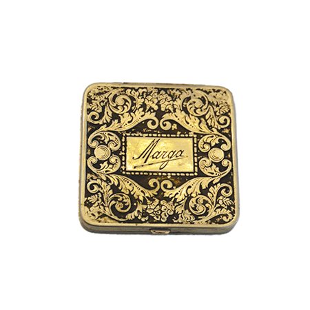 Antico portacipria in metallo Marga