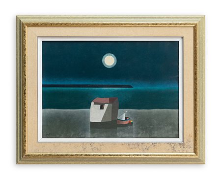 INOS CORRADIN (1929) - La casa sulla spiaggia in notte di luna