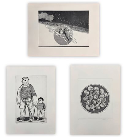 AUTORI VARI (GIANNINI, PASETTO, MUTTI) - Lotto unico di 3 acqueforti