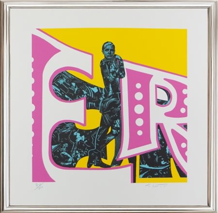 Gianni Bertini, ”ER ”, 1980, Serigrafia su carta, Edizione 70/100 cm 100×70