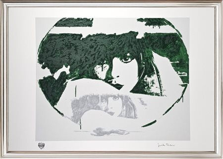 Giosetta Fioroni, “Doppio Liberty Green”, 2015, polimaterico a 12 colori e...