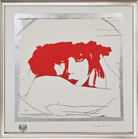 Giosetta Fioroni, “Doppio Liberty Rosso”, 2015, polimaterico a 12 colori e...