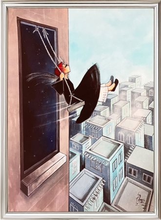 Shamsia Hassani, Senza titolo (L'altalena), 2023, stampa giclée su carta...