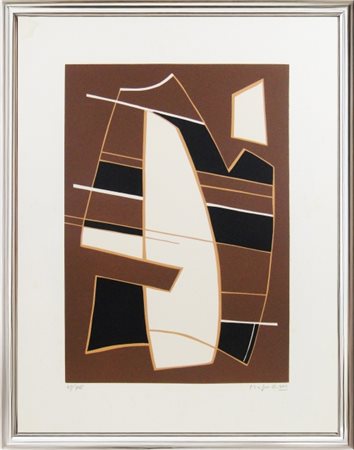 Alberto Magnelli, “La Ferrage n°1”, 1970, Acquaforte su linoleum su carta...