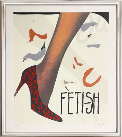 Mimmo Rotella, “Fetish” anni '90, Serigrafia a colori in tecnica mista e...