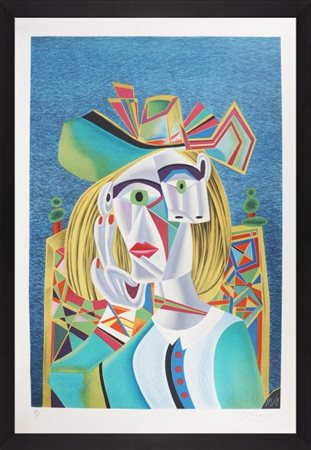 Mikhail Chemiakin, ”Hommage à Picasso: Portrait cubiste”, 1991, Litografia...