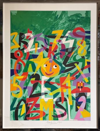 Ugo Nespolo, Senza titolo, 2000ca, Litografia a colori su carta, Edizione...