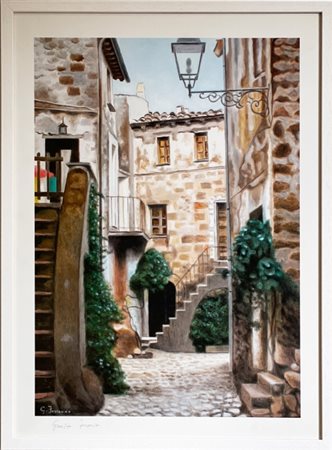 Giuseppe Ferrando, ”Antico Borgo”, 2010, Stampa d'arte non numerata su carta,...