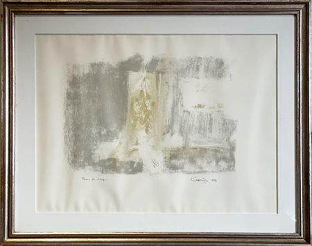 Giancarlo Cazzaniga, ”Interno”, 1964, Litografia su carta, edizione Prova, cm...