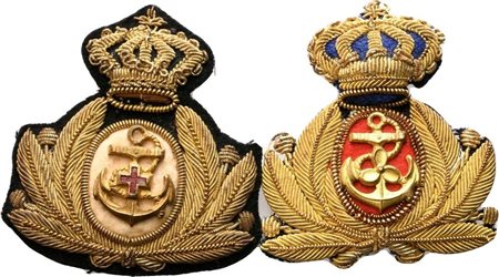  
Regia Marina, lotto di due fregi da ufficiale primo quarto XX sec.
 50x60 mm
