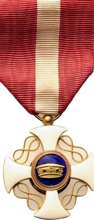  
Italia, Regno, Periodo Umbertino, Ordine della Corona, insegna di cavaliere fine XIX sec.
 36x36 mm