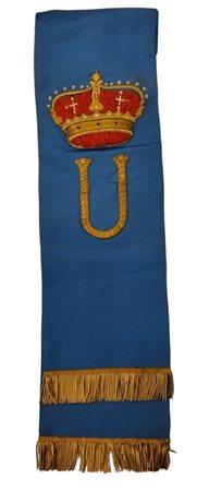  
Fascia Azzurra con monogramma del principe Umberto prima metà XX sec.
 