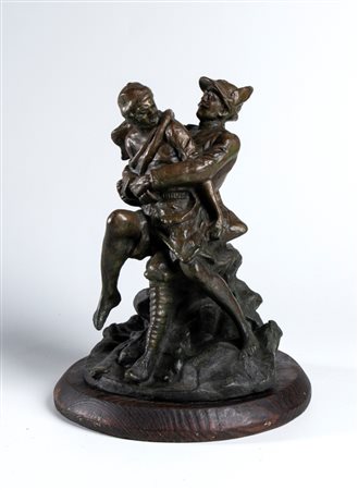  
Alpino in lotta con indigeno primo quarto XX sec.
fusione a cera persa 24x16 cm