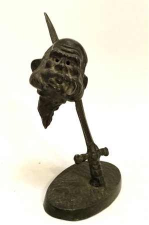  
Propaganda anti austriaca. Testa di Franz Joseph trafitto da spada primo quarto XX sec.
 