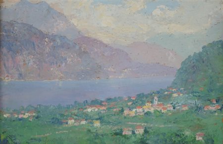 Guido Guarnieri (Udine 1886 - Milano 1987)  - Paesaggio da Mandello del Lario