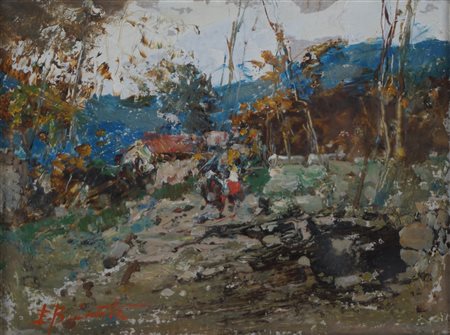 Ezelino Briante (Napoli 1901 - Roma 1971)  - Scorcio di campagna