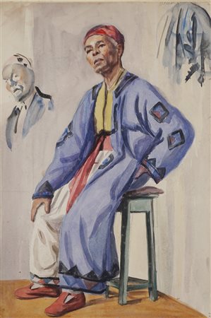 Anonimo di inizio XX secolo - Figure in abito orientale e abito scozzese