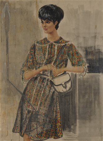 Anonimo di inizio XX secolo - Fanciulla con abito alla moda