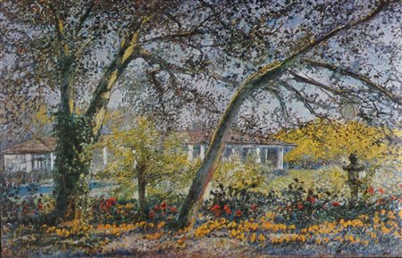 Serigrafia su lastra d’argento “Primavera” da un dipinto di Michele Cascella