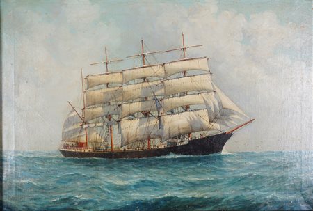 Scuola inglese, secolo XIX - Veliero in navigazione