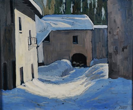 Anonimo - Paesaggio invernale con baite