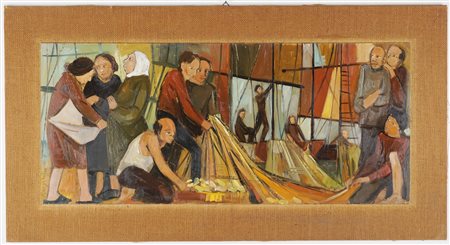 Anonimo - La famiglia di pescatori, second half of the 20th century
