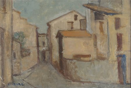 Anonimo seconda metà secolo XX - Scorcio di paese, 1961