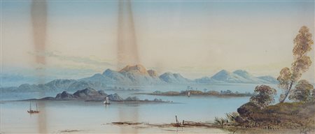 Scuola inglese, secolo XIX - Paesaggio Lacustre