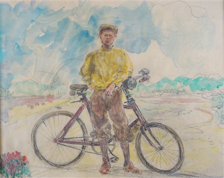 Bruno Martini - Ritratto di ragazzo con bicicletta