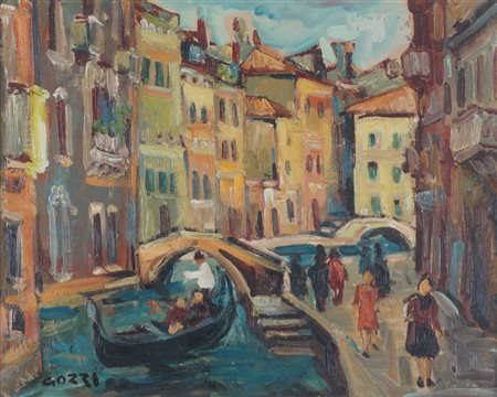 Anonimo seconda metà secolo XX - Canale a Venezia